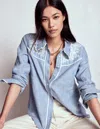 Boden Sienna Western Shirt Chambray Women  In Blue