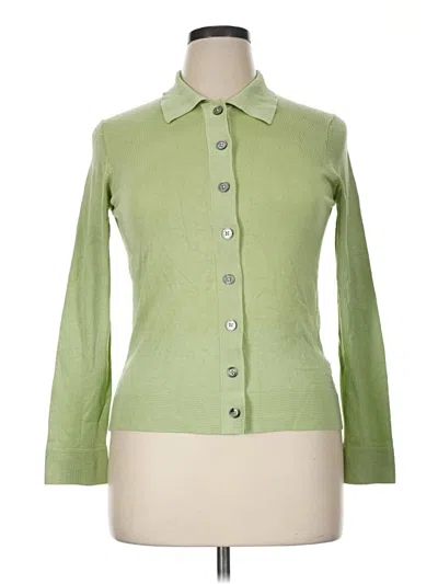 Pre-owned Boden Silk Cardigan Sweater In Green