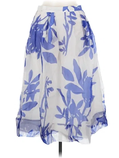 Pre-owned Boden Silk Skirt In Blue