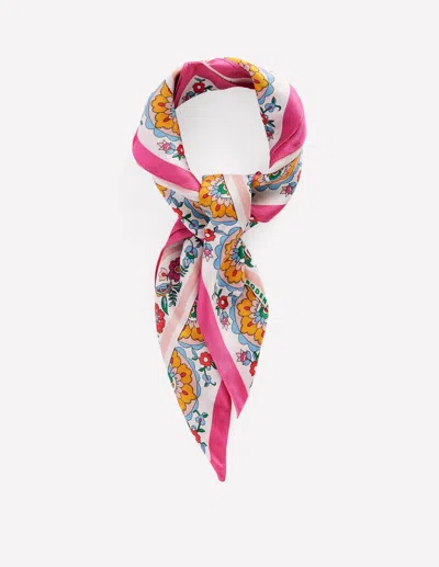Boden Silk Square Scarf Multi, Botanical Paisley Women