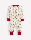 Boden Single All In One Romper Ivory Festive Unisex  In White