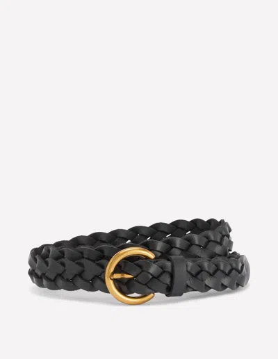 Boden Skinny Plaited Belt Black