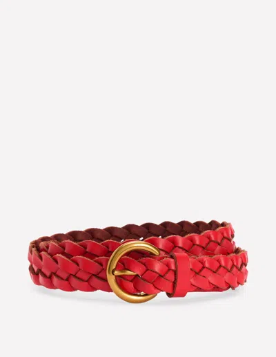 Boden Skinny Plaited Belt Post Box Red Women