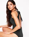 Boden Slash Neck Tie Swimsuitblack Women  In Black