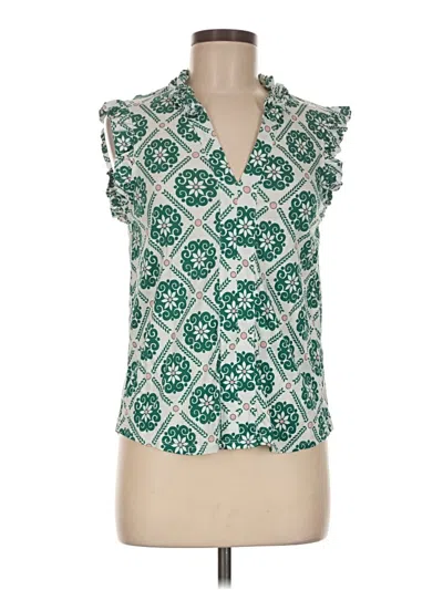 Pre-owned Boden Sleeveless Button Down Shirt In Green