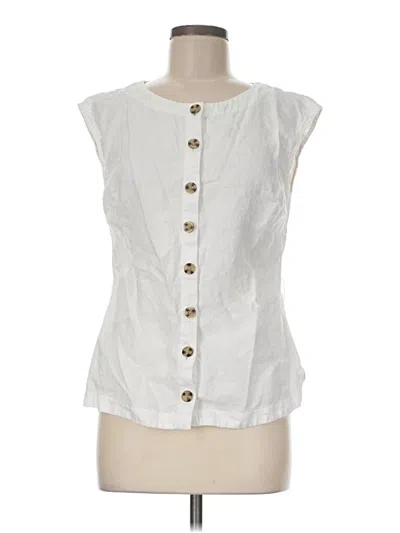 Pre-owned Boden Sleeveless Button Down Shirt In White