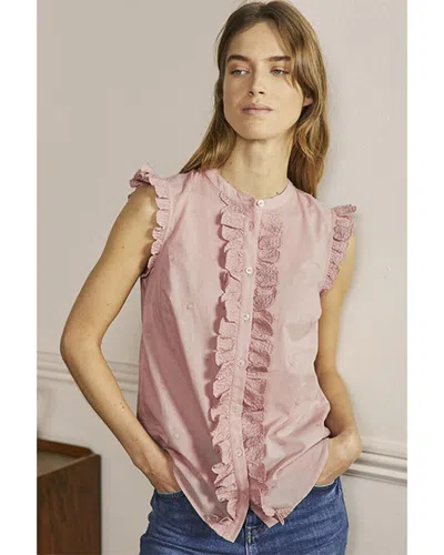Boden Sleeveless Embroidered Shirt In Pink