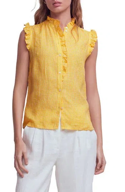 Boden Sleeveless Linen Top In Sunshine Yellow Chambray