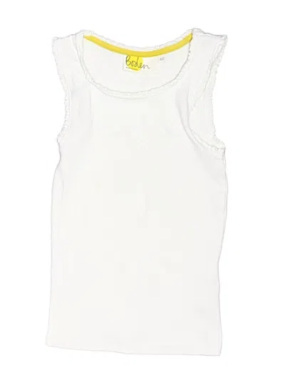 Pre-owned Boden Kids' Sleeveless Top White Scoop Neck Tops
