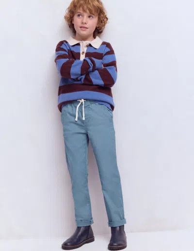 Boden Kids' Slim Pull On Pants Bering Sea  In Blue