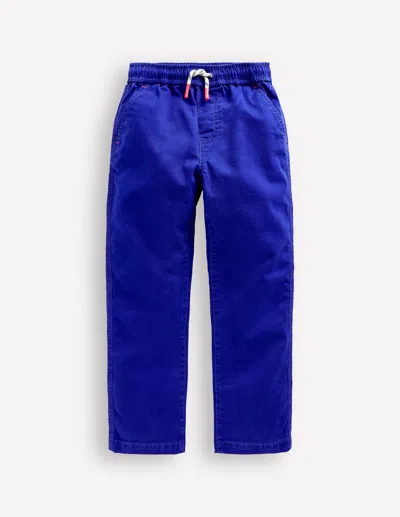 Boden Kids' Slim Pull On Trousersbright Blue Boys