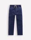 Boden Slim Pull On Trouserscollege Navy Cord Boys  In College Navy Twill