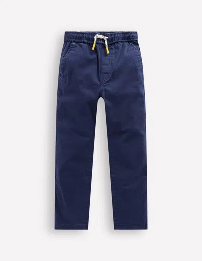 Boden Kids' Slim Pull On Trouserscollege Navy Twill Boys  In College Navy Twill