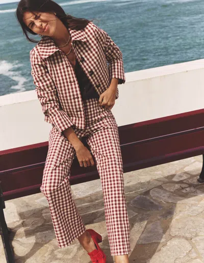 Boden Smart 7/8 Pants Port Gingham