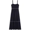 Boden Smocked Bodice Cotton Blend Maxi Sundress In Black