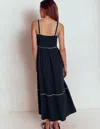 Boden Smocked Trim Maxi Dress Navy