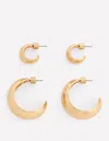 Boden Smooth Dome 2-pack Earrings-gold Metallic Female  In Brown