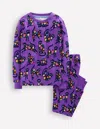Boden Snug Glow In The Dark Pyjamas Purple Cats Girls  In Purple
