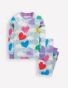 Boden Snug Glowinthedark Pyjamasmisty Blue Balloon Sky Girls  In Misty Blue Balloon Sky