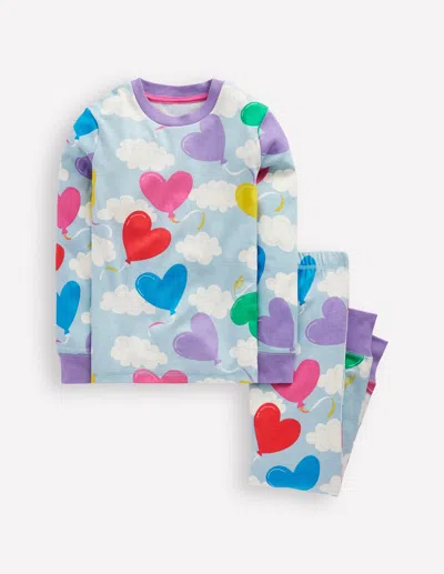 Boden Kids' Snug Glowinthedark Pyjamasmisty Blue Balloon Sky Girls