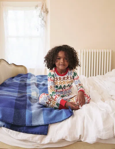 Boden Kids' Snug Long John Pajamas Gingerbread Fair Isle Boys  In Multi