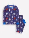 Boden Snug Long John Pajamas Pigeons  In Multi