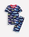 Boden Snug Short John Glow Pyjamascollege Navy Sharks Boys  In College Navy Sharks