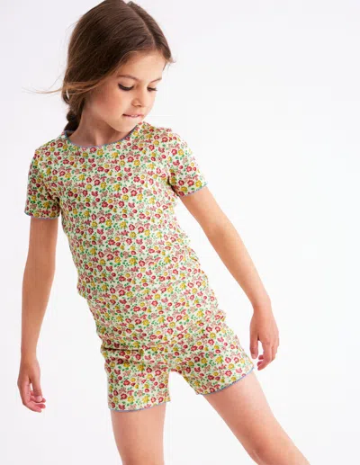 Boden Kids' Snug Short John Pajamas Multi Summer Flowerbed Girls
