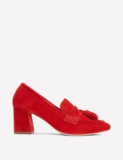 Boden Sol Block Heeled Penny Loafers-red Female