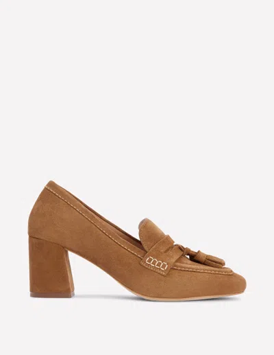 Boden Sol Block Heeled Penny Loafers-tan Female