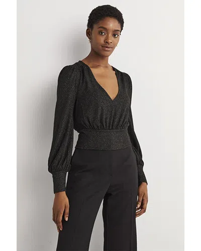 Boden Sparkle Cropped Blouson Top In Black
