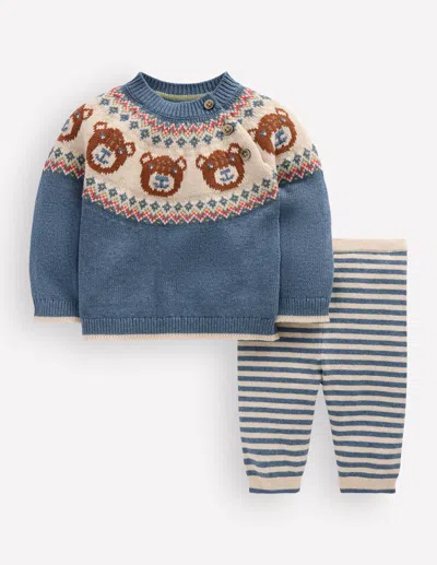 Boden Babies' Spielset Aus Fair-isle-strick-denim- Bären Fair In Blau | Grösse 68 In Blue