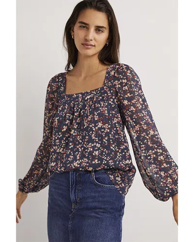 Boden Square Neck Printed Top In Purple