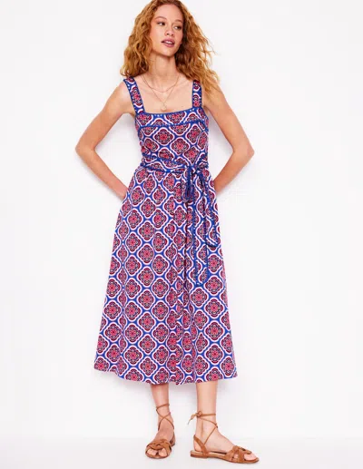 Boden Square Neck Seam Midi Dressmulti, Botanic Blush Women