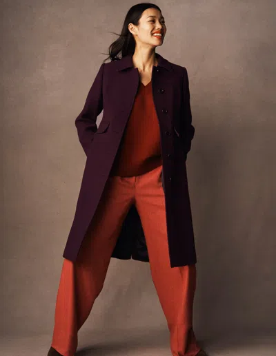 Boden St Albans Coat Dark Cherry  In Purple