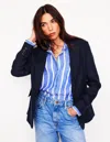 Boden Stamford Linen Blazer Navyy Women  In Multi