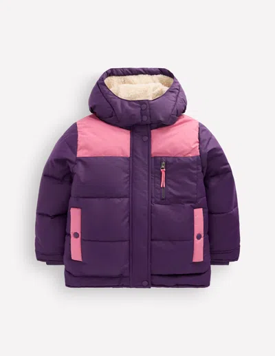 Boden Kids' Steppmantel Mit Teddyfellfutter-calla In Violett | Grösse 98 In Multi