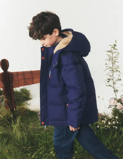 Boden Kids' Steppmantel Mit Teddyfellfutter-schuluniform In Blau | Grösse 98 In Blue