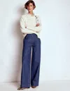 Boden Stitch Detail Wide Leg Jeans Indigo  In Blue