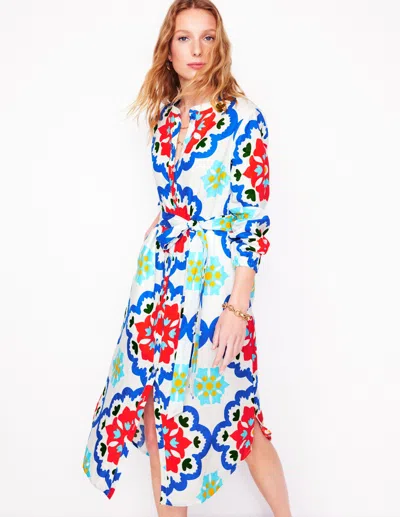 Boden Straight Linen Shirt Dressivory, Bloom Geo Women
