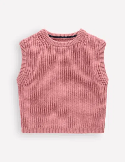Boden Kids' Strickpullunder In Rosa | Grösse 98 In Pattern
