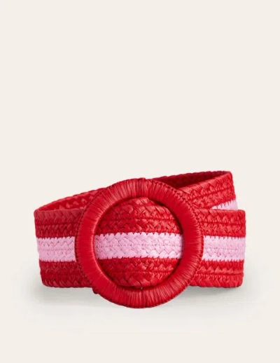 Boden Stripe Belt Post Box Red And Pink Women