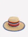 Boden Stripe Straw Hat Multi Stripe Women