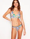 BODEN STRIPE TRIM BIKINI BOTTOMSMULTI, MEADOW PAISLEY WOMEN BODEN
