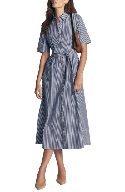 Boden Striped Cotton Midi Shirt Dress In Multi