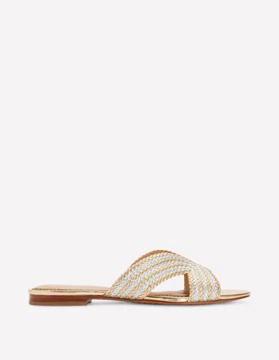 Boden Striped Flat Sandals Gold/silver Women  In Multi
