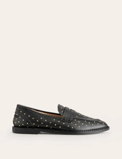 Boden Structured Penny Loafer Black Studs Women