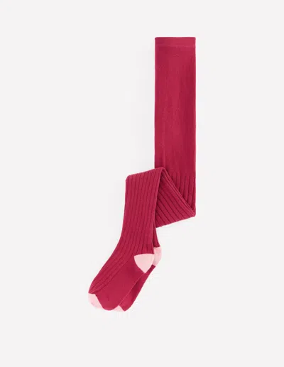 Boden Kids' Strumpfhose Aus Rippstrick In Kirsche | Grösse 98 In Red