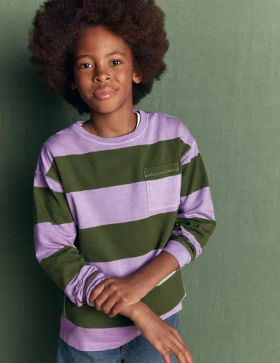 Boden Kids' Stückgefärbtes Langarmshirt In Grün | Grösse 158 In Multi
