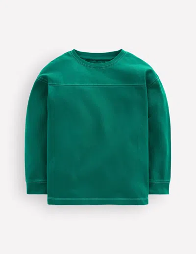 Boden Kids' Stückgefärbtes T-shirt Im Paneeldesign In Grün | Grösse 98